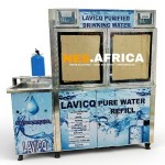 DOUBLE WATER VENDING MACHINE WITH MUNICIPAL WATER PURIFIER AND RINSING POINT
