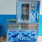 SINGLE WATER VENDING MACHINE  WITH MUNICIPAL PURIFIER AND A RINSING POINT